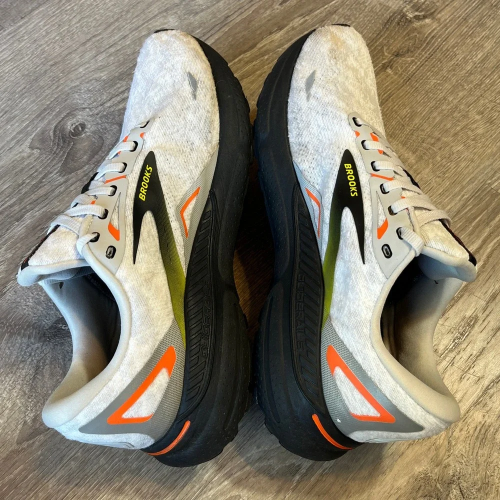 Brooks Adrenaline GTS 23 Mens Running Shoes Grey Orange 1103911D017 Size 11.5